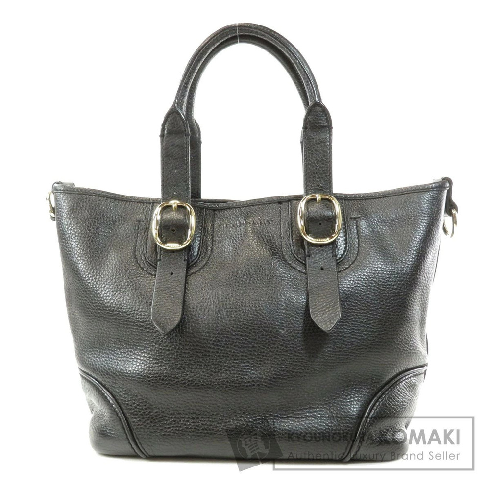 Burberry logo motif tote bag leather